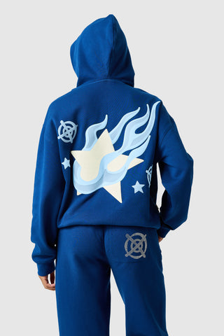 Capuche « Shoot For The Stars » pour femme - Bleu marine océan
