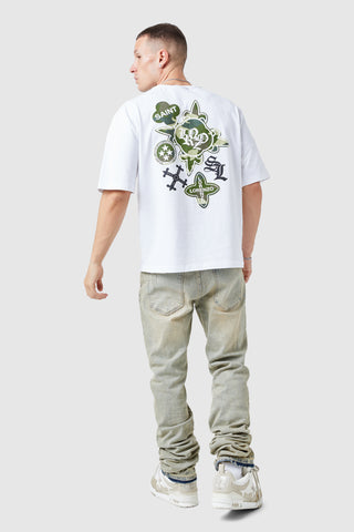 T-shirt Icon - Camouflage blanc/vert