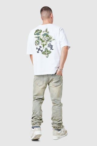 T-shirt Icon - Camouflage blanc/vert