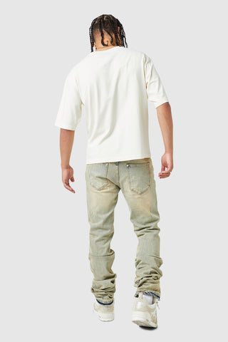 Stacked Jean - Dune Blue Wash