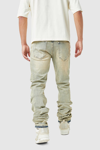 Stacked Jean - Dune Blue Wash