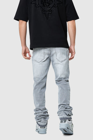 Jean Stacked - Gris clair