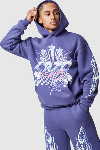 FLAMES HOOD - BLUE