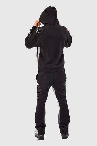 PAINT SMEAR TRACKSUIT - BLACK