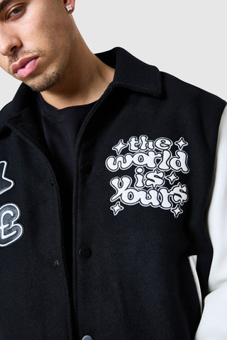 World Is Yours Varsity - Noir/Blanc cassé