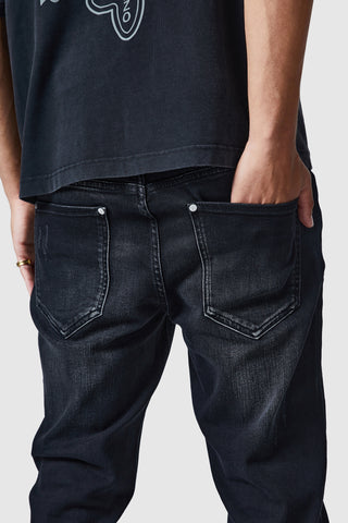 Stacked Jean - Black Stone Wash