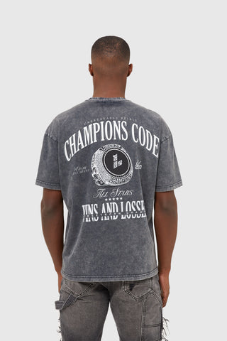 CHAMPIONS CODE TEE - ACID WASH