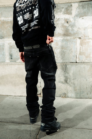 Stacked Jean - Black Stone Wash