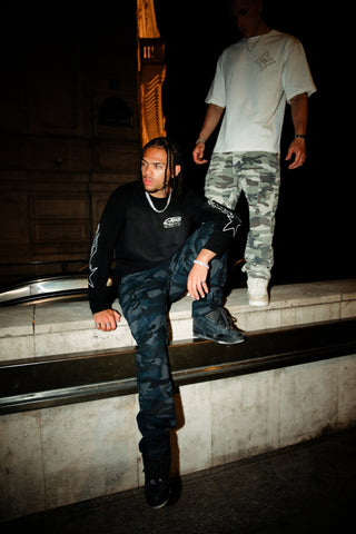 Pantalon cargo camouflage général - Noir/anthracite