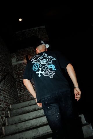 T-shirt Icon - Noir délavé à l'acide